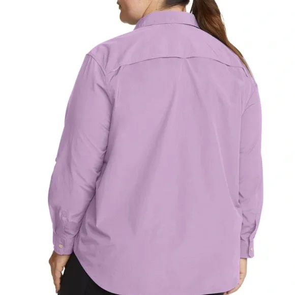 ❤️Eddie Bauer Lavender Button-Down Shirt NWT size L - Picture 3 of 16